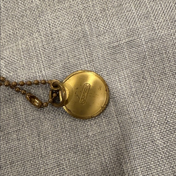 Coach Gold and White Hang Tag Keychain - Picture 2 of 3